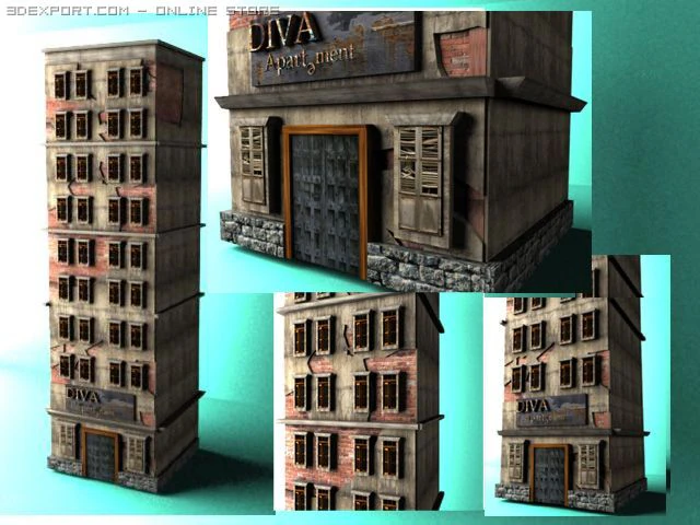 broken apartement 3D Model .c4d .max .obj .3ds .fbx .stl .blend 