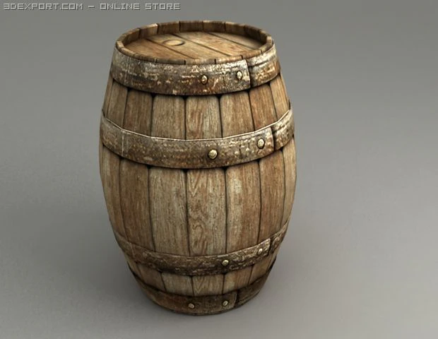 barrel 3D Model .c4d .max .obj .3ds .fbx .stl .blend 