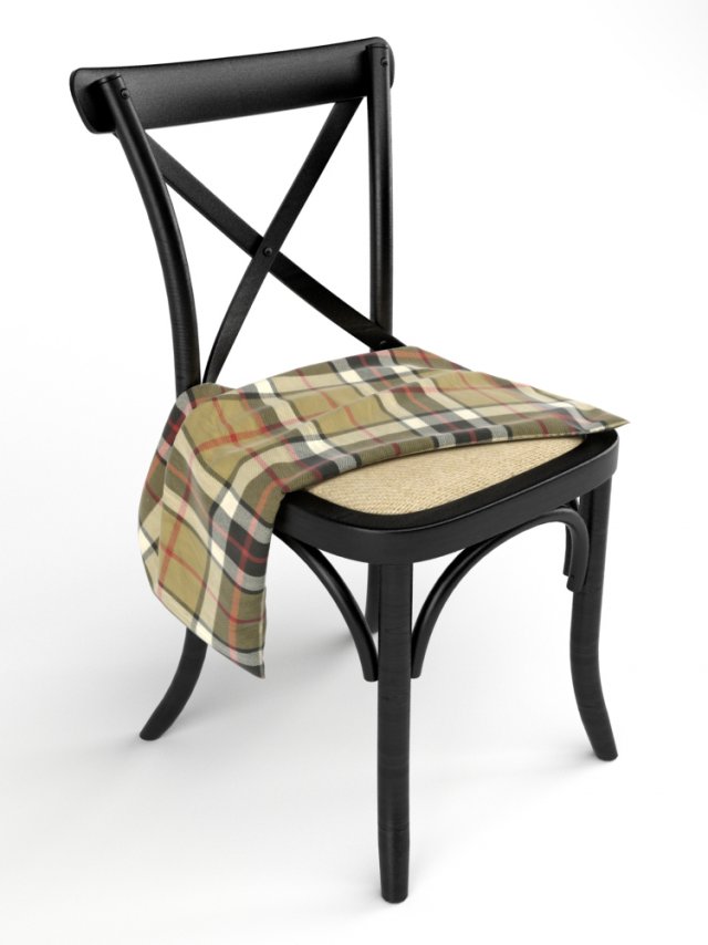 cross back chair 3D Model .c4d .max .obj .3ds .fbx .stl .blend 