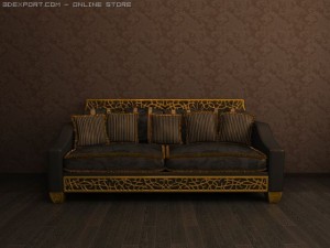 sofa art deco 3D-Modell