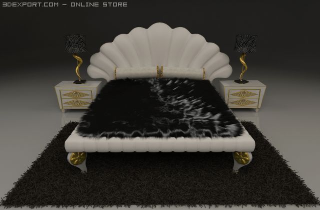 bad  desk  lamp  carpet Modello 3D .c4d .max .obj .3ds .fbx .stl .blend 
