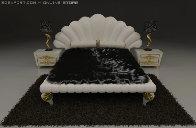 bad  desk  lamp  carpet 3D Model .c4d .max .obj .3ds .fbx .stl .blend 