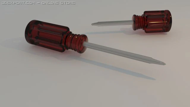 screw driver 3D Model .c4d .max .obj .3ds .fbx .stl .blend