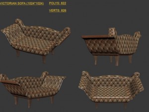 sofavictorian sofa 3D Модель