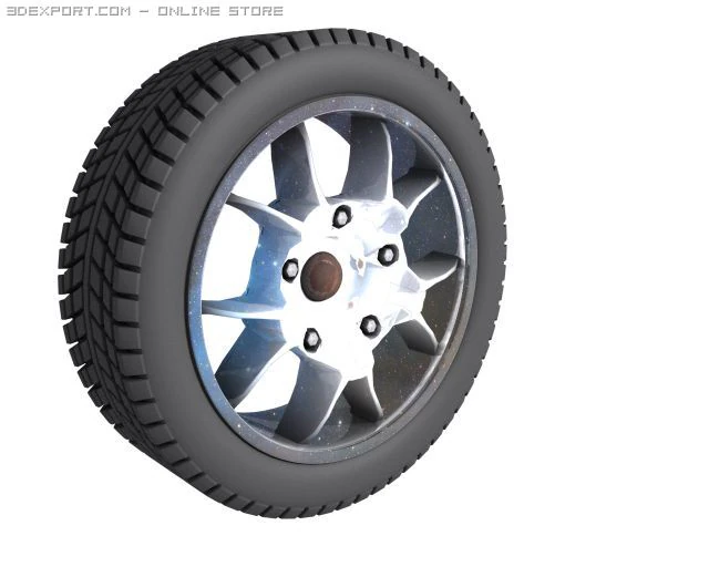 hd high detailed wheel tire and rim 3D Model .c4d .max .obj .3ds .fbx .stl .blend
