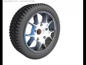 hd y&uuml;ksek detaylı tekerlek lastiği ve jant 3D Model