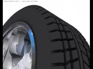 hd high detailed wheel tire and rim 3D Model