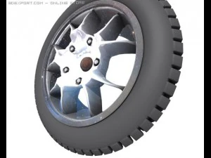 hd high detailed wheel tire and rim 3D Model