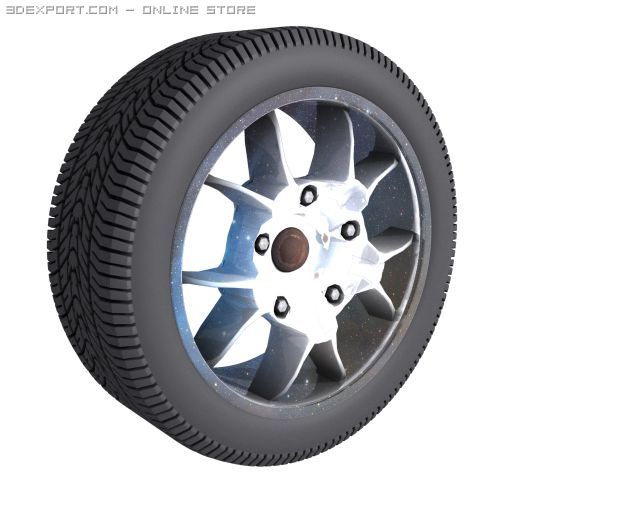 hd high detailed wheel tire and rim2 Modello 3D .c4d .max .obj .3ds .fbx .stl .blend 