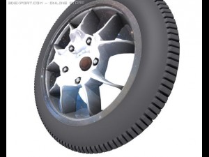 hd high detailed wheel tire and rim2 Modello 3D