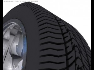 hd high detailed wheel tire and rim2 Modello 3D