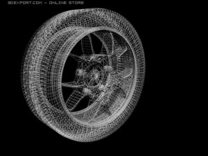 hd high detailed wheel tire and rim2 Modello 3D