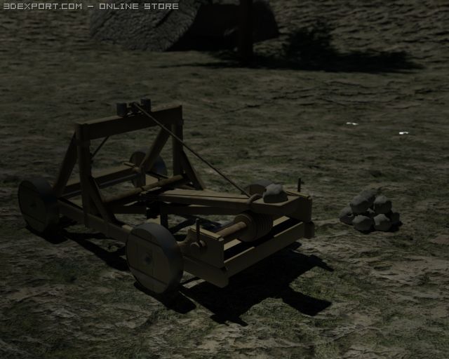 detailed 3d catapult 3D Model .c4d .max .obj .3ds .fbx .stl .blend 