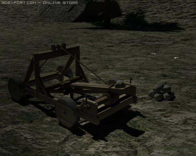 detailed 3d catapult 3D Model .c4d .max .obj .3ds .fbx .stl .blend 