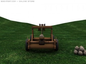 detailed 3d catapult 3D Model