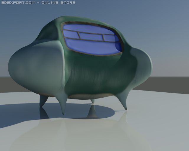 clay alien spaceship sculpture 3D मॉडल .c4d .max .obj .3ds .fbx .stl .blend 