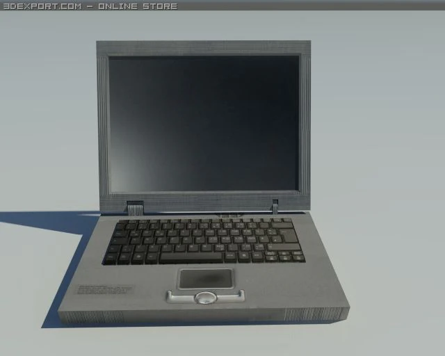 low poly old laptop 3D Model .c4d .max .obj .3ds .fbx .stl .blend 