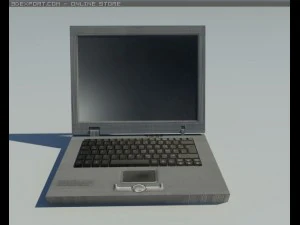 low poly old laptop 3D Model