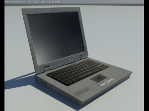 low poly old laptop 3D मॉडल