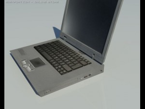 low poly old laptop 3D मॉडल