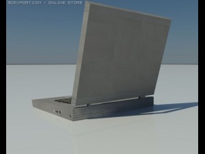 low poly old laptop 3D मॉडल