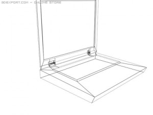 low poly old laptop 3D मॉडल