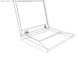 low poly old laptop 3D मॉडल