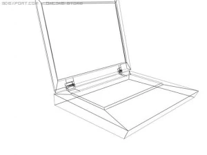 low poly old laptop 3D Model