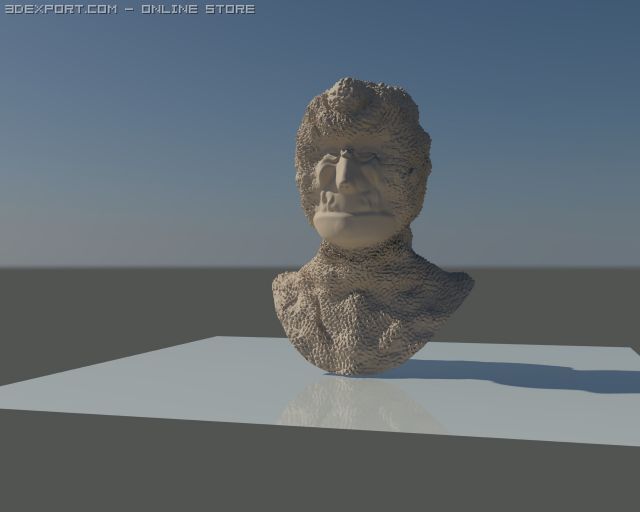 funny mutant head sculpture Model 3D .c4d .max .obj .3ds .fbx .stl .blend 