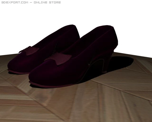 womens dark violetpurple shoes 3D Model .c4d .max .obj .3ds .fbx .stl .blend 