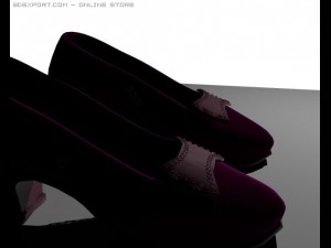 womens dark violetpurple shoes Model 3D