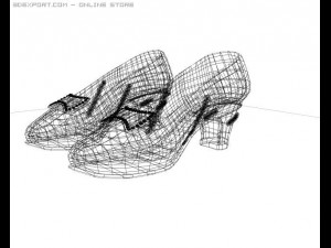 womens dark violetpurple shoes Model 3D