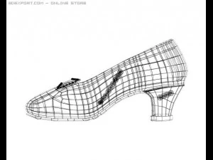 womens dark violetpurple shoes 3D Model
