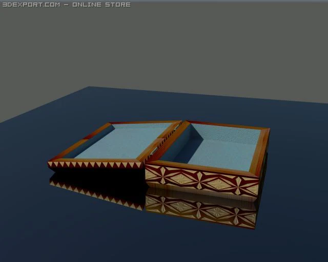 ornamental wooden box 3D Model .c4d .max .obj .3ds .fbx .stl .blend