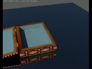 ornamental wooden box 3D Model
