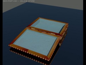 ornamental wooden box 3D Model