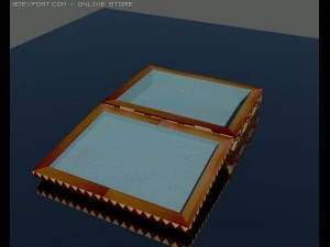 ornamental wooden box 3D Model