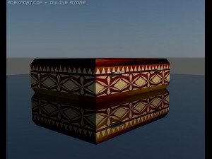 ornamental wooden box 3D Model