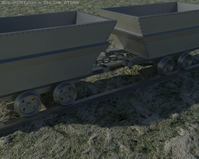 mine ore wagons 3D 模型 .c4d .max .obj .3ds .fbx .stl .blend 