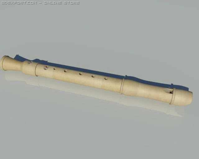 recorder musical instrument 3D Model .c4d .max .obj .3ds .fbx .stl .blend