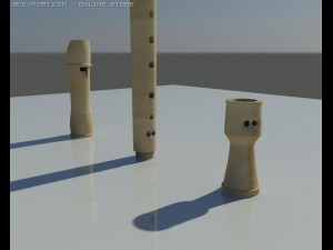 recorder musical instrument 3D-Modell