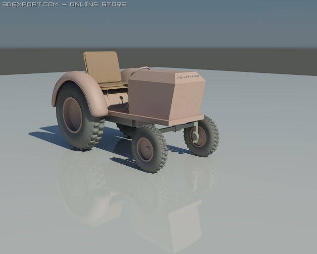 old tractor 3D Model .c4d .max .obj .3ds .fbx .stl .blend 