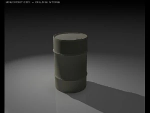 old dusty yellow barrel 3D Model