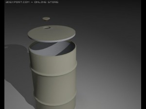 old dusty yellow barrel 3D Model