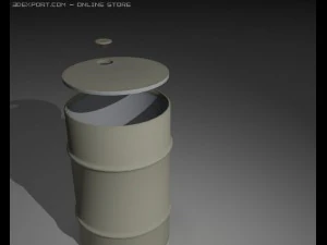 old dusty yellow barrel 3D Model