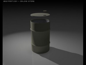 old dusty yellow barrel 3D Model