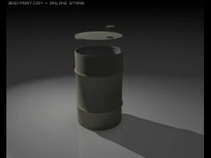 old dusty yellow barrel 3D Model