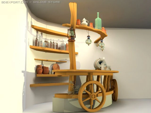 bar table 3D Model .c4d .max .obj .3ds .fbx .stl .blend 
