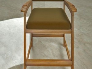 single chair with cushion seat in oak 3D Modell