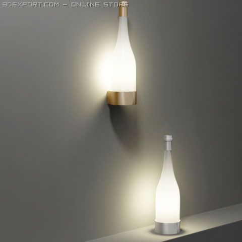 lux light bottle 3D Model .c4d .max .obj .3ds .fbx .stl .blend 